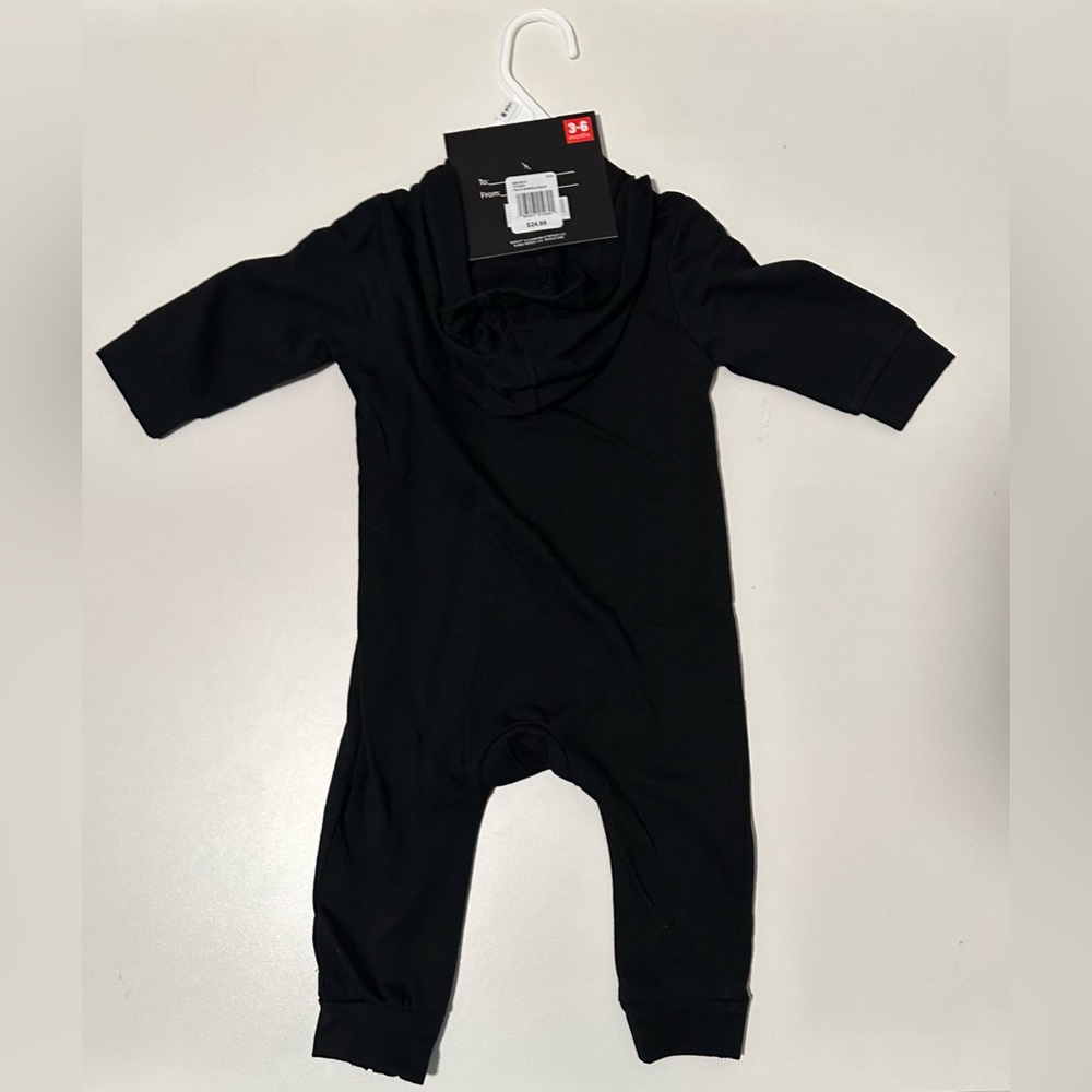 Tapout Boys Black 3-6m Zip-up Hooded Bodysuit NWT - Picture 2 of 7